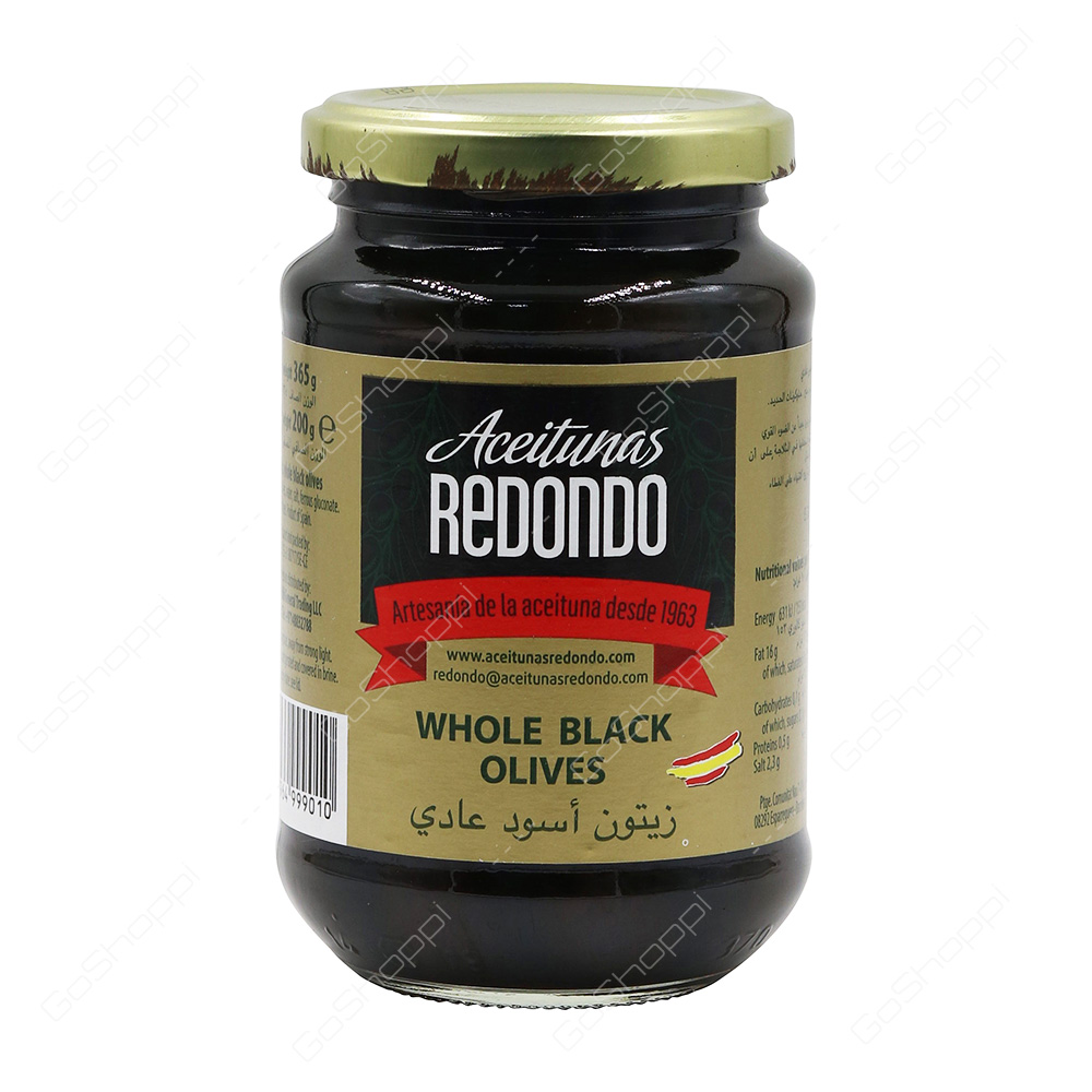 Aceitunas Redondo Whole Black Olives 365 g