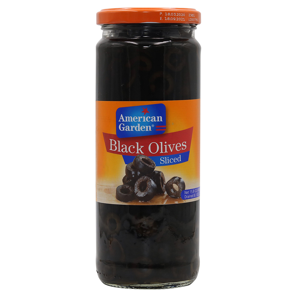 American Garden Black Olives Sliced 450g