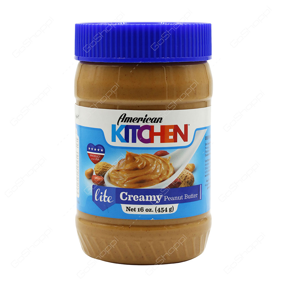 American Kitchen Lite Creamy Peanut Butter 454 g