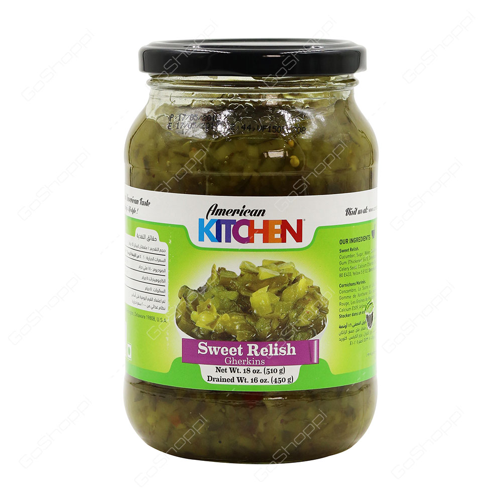 American Kitchen Sweet Relish Gherkins 510 g