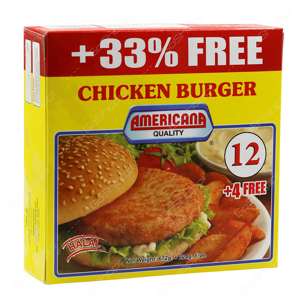 Americana Quality Chicken Burger Halal 16 pcs