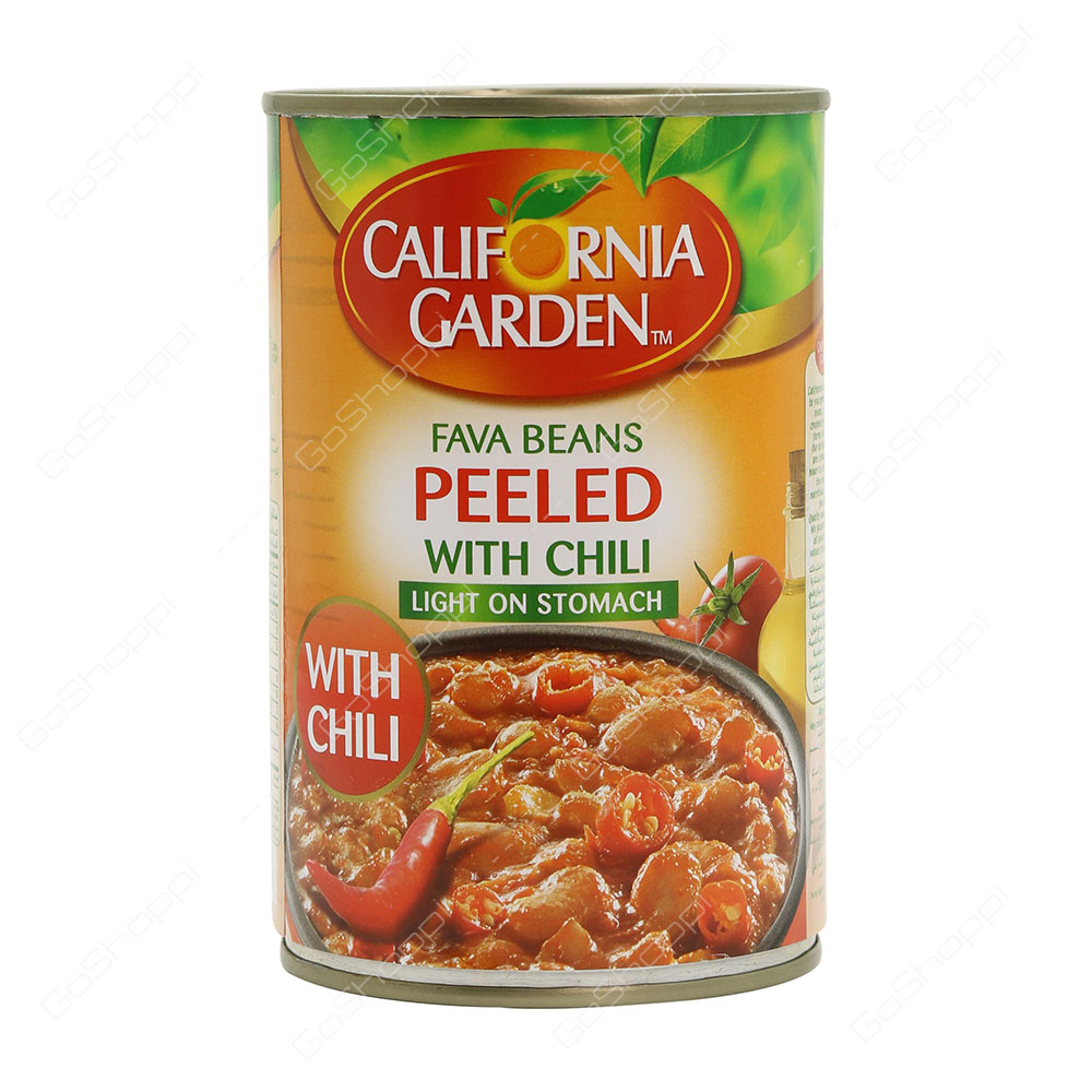 California Garden Fava Beens Peeled With Chili 450 g