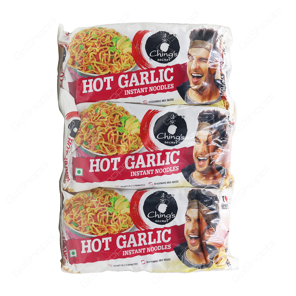 Chings Secret Hot Garlic Instant Noodles 3 Pack