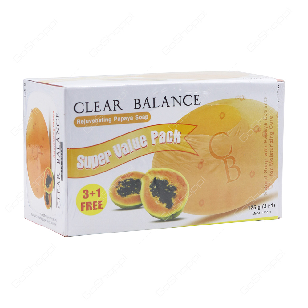 Clear Balance Rejuvenating Papaya Soap Super Value Pack 4X125 g