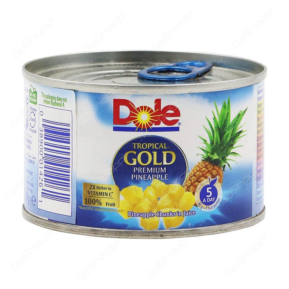 Dole Tropical Gold Premium Pineapple Chunks in Juice 227 g