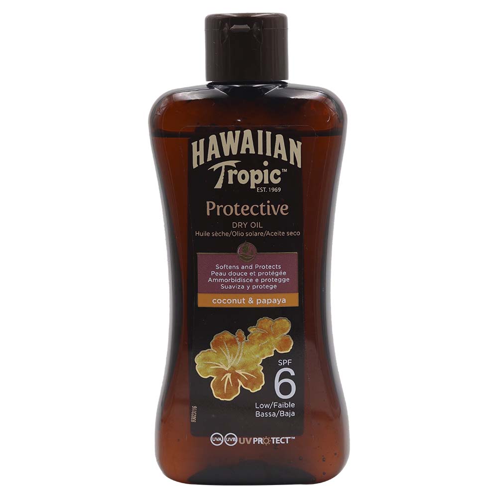 hawaiian tropic spf8 protective dry spray oil