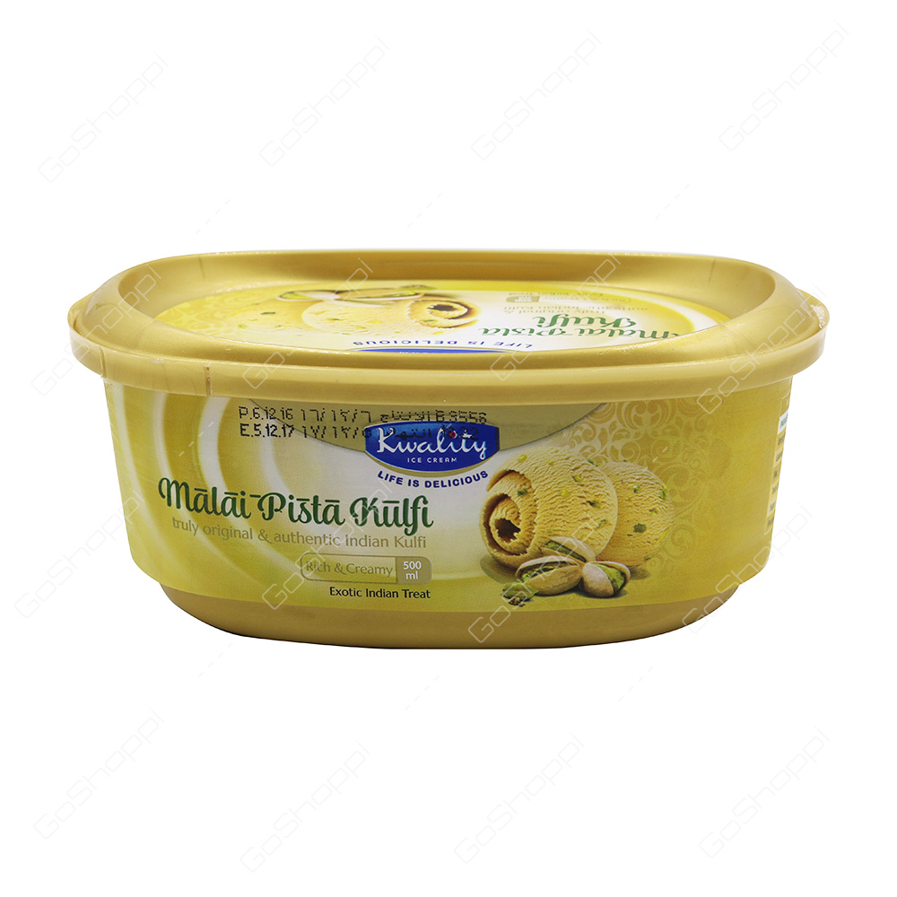 Kwality Malai Pista Kulfi Icecream 500 ml