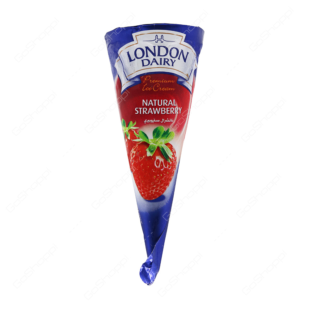 London Dairy Premium Icecream Natural Strawberry Cone 120 ml