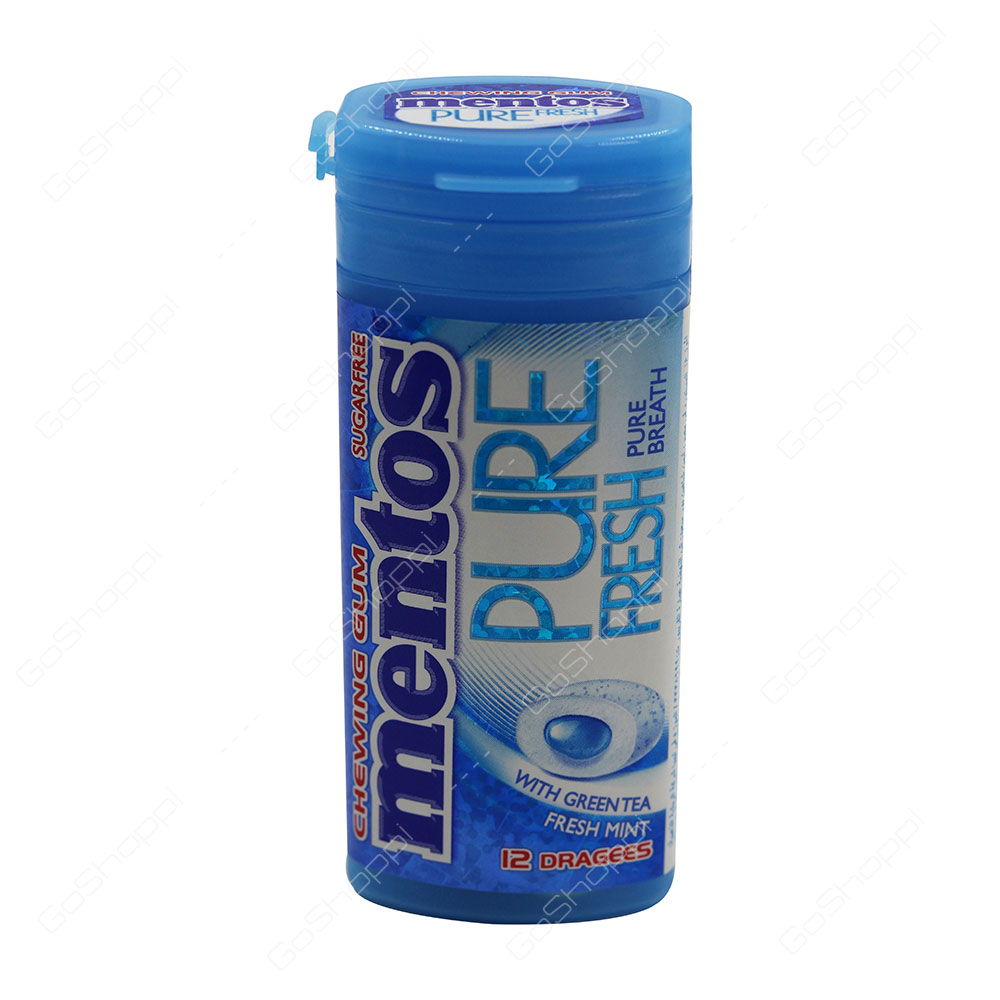 Mentos Pure Fresh Pure Breath Chewing Gum Fresh Mint 12 pcs