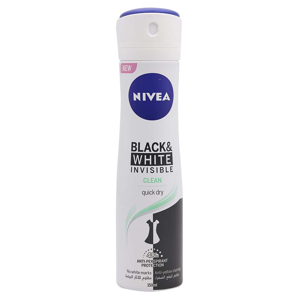 Nivea Black & White Invisible Clean 48H Anti-Perspirant 150ml