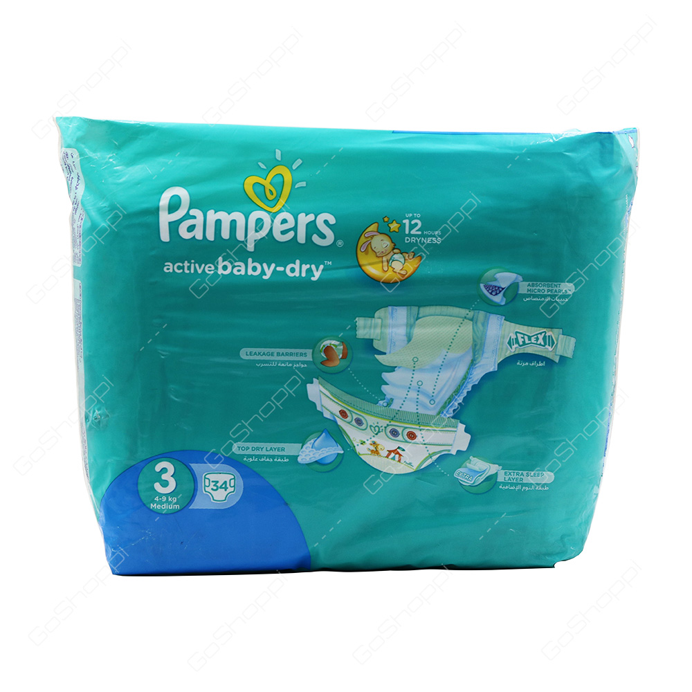 Pampers Active Baby Dry Diapers Size 3 34 Diapers