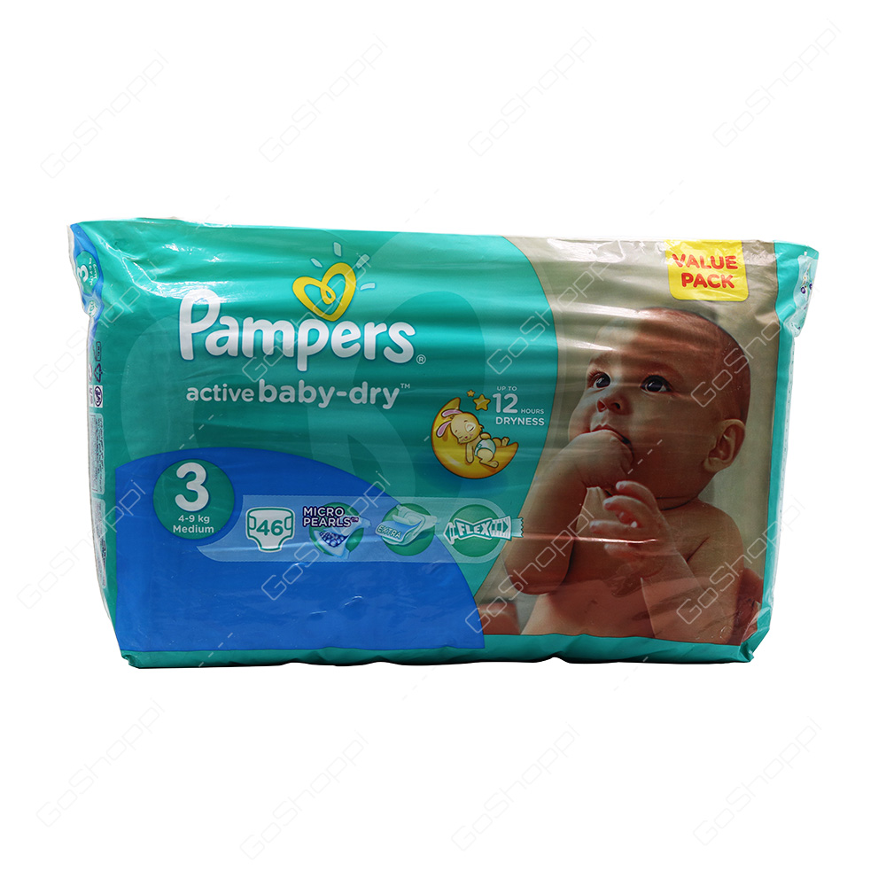 Pampers Active Baby Dry Diapers Size 3 Value Pack 46 Diapers