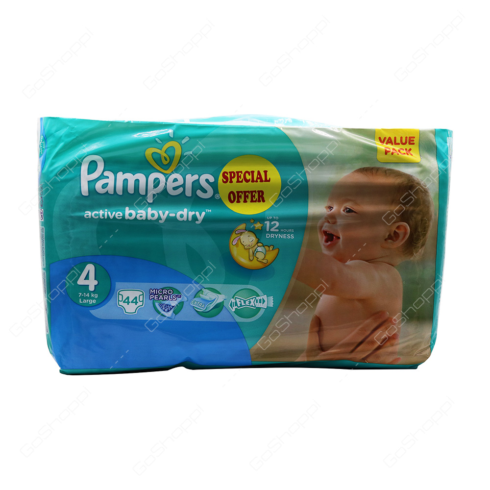 Pampers Active Baby Dry Diapers Size 4 Value Pack 44 Diapers