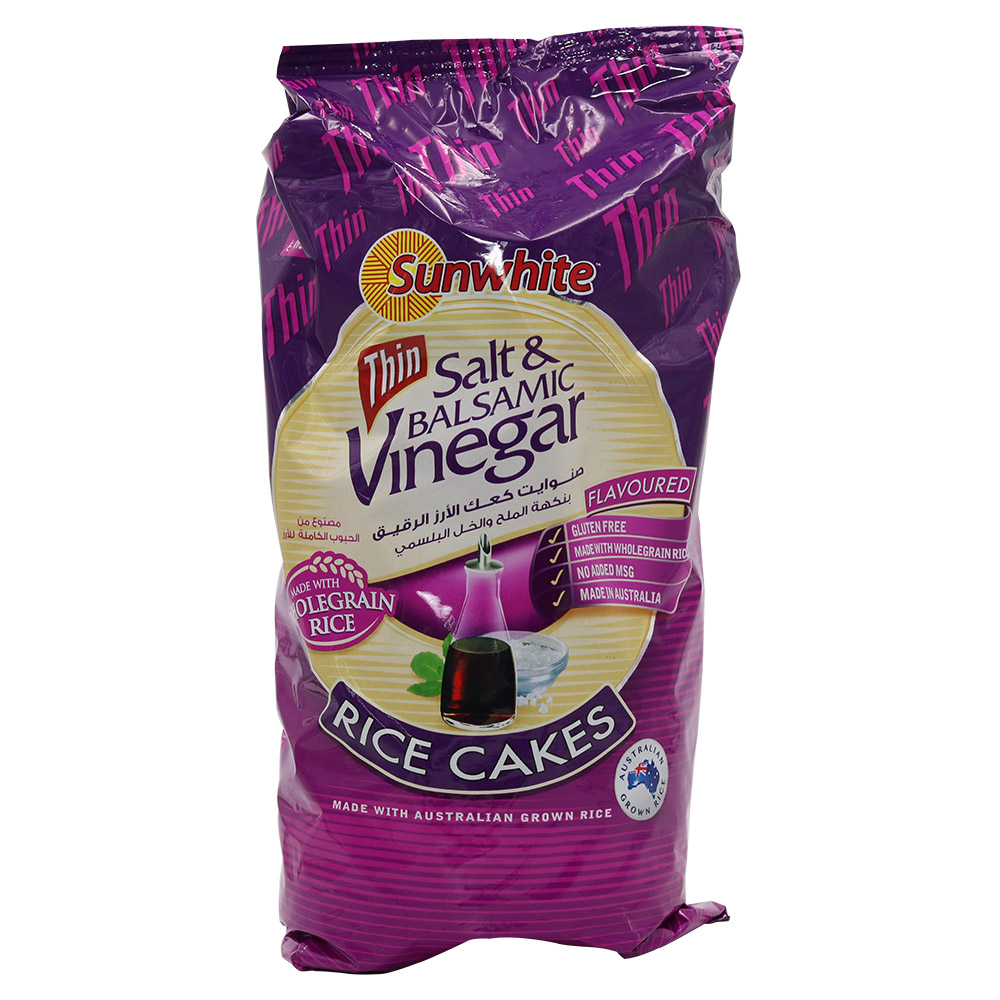 Sunwhite Thin Salt Balsamic Vinegar Rice Cakes 195g Buy Online