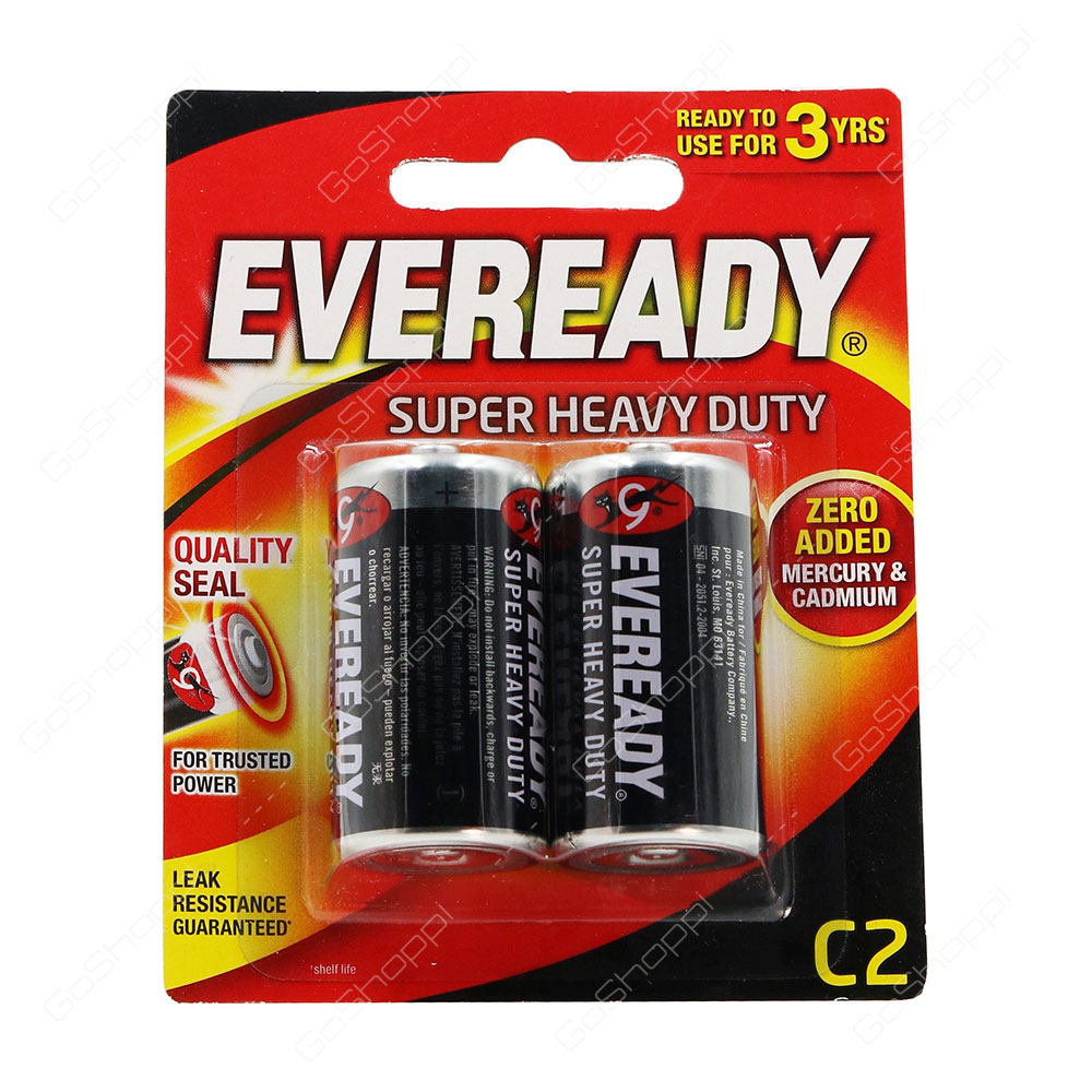 Eveready Super Heavy Duty C Batteries 2 Pack