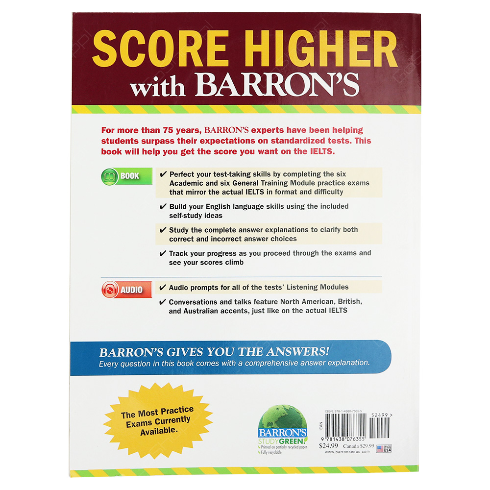 Barron's IELTS Practise Exams 3rd Edition - Buy Online