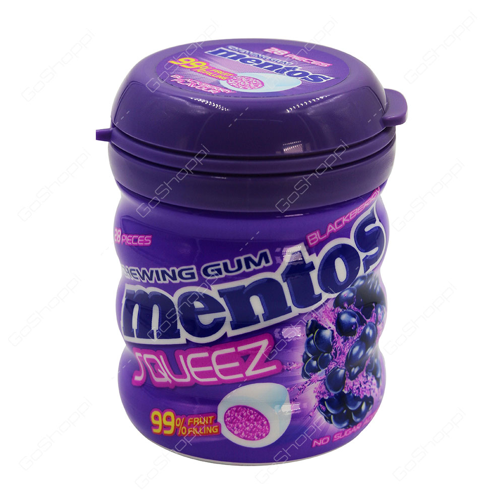 Mentos Squeeze Chewing Gum Blackberry 28 pcs