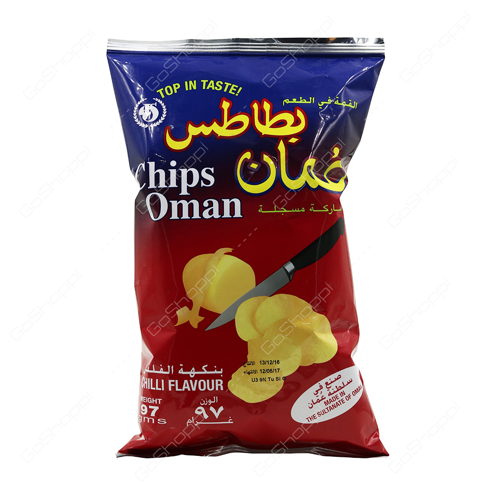 Oman Chips Potato Chips Chilli Flavour 97 g