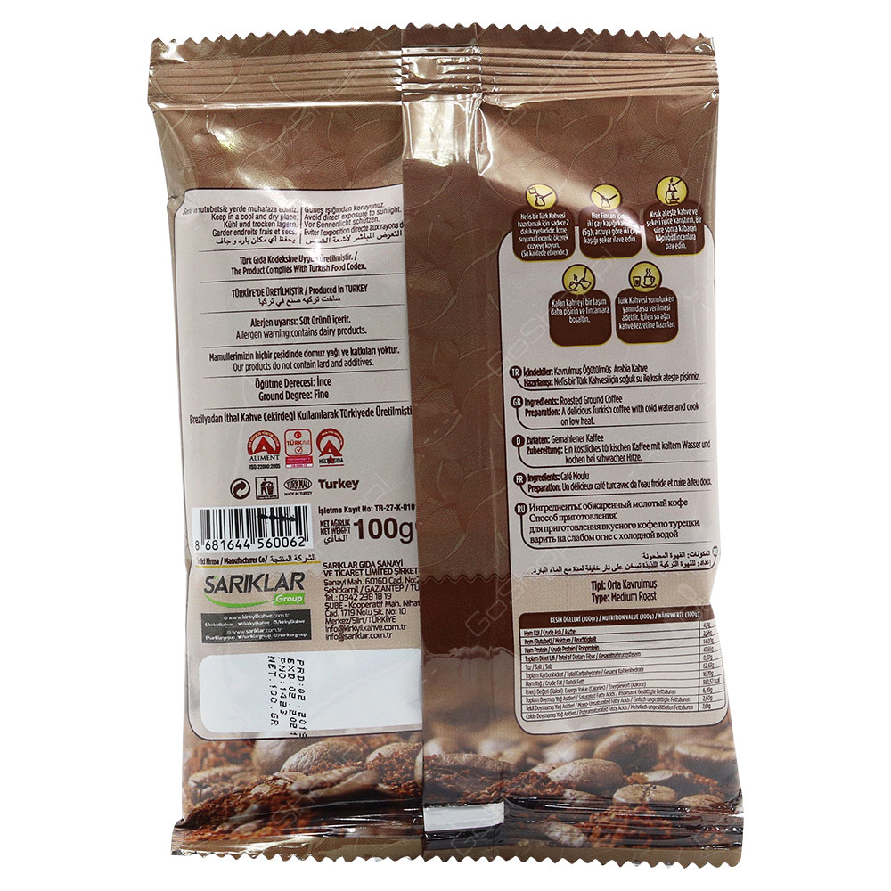 Sariklar Kirkyil Turkish Coffee 100g - Buy Online