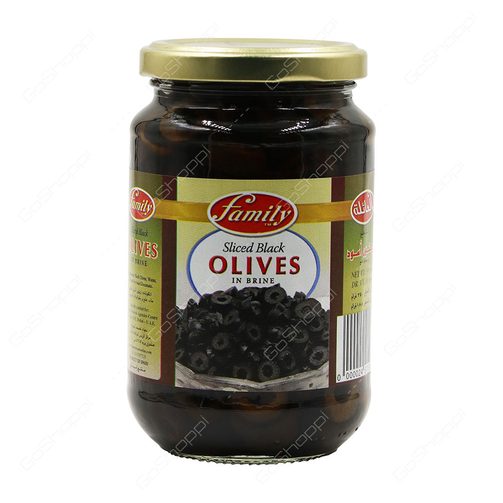 Family Sliced Black Olives in Brine 340 g